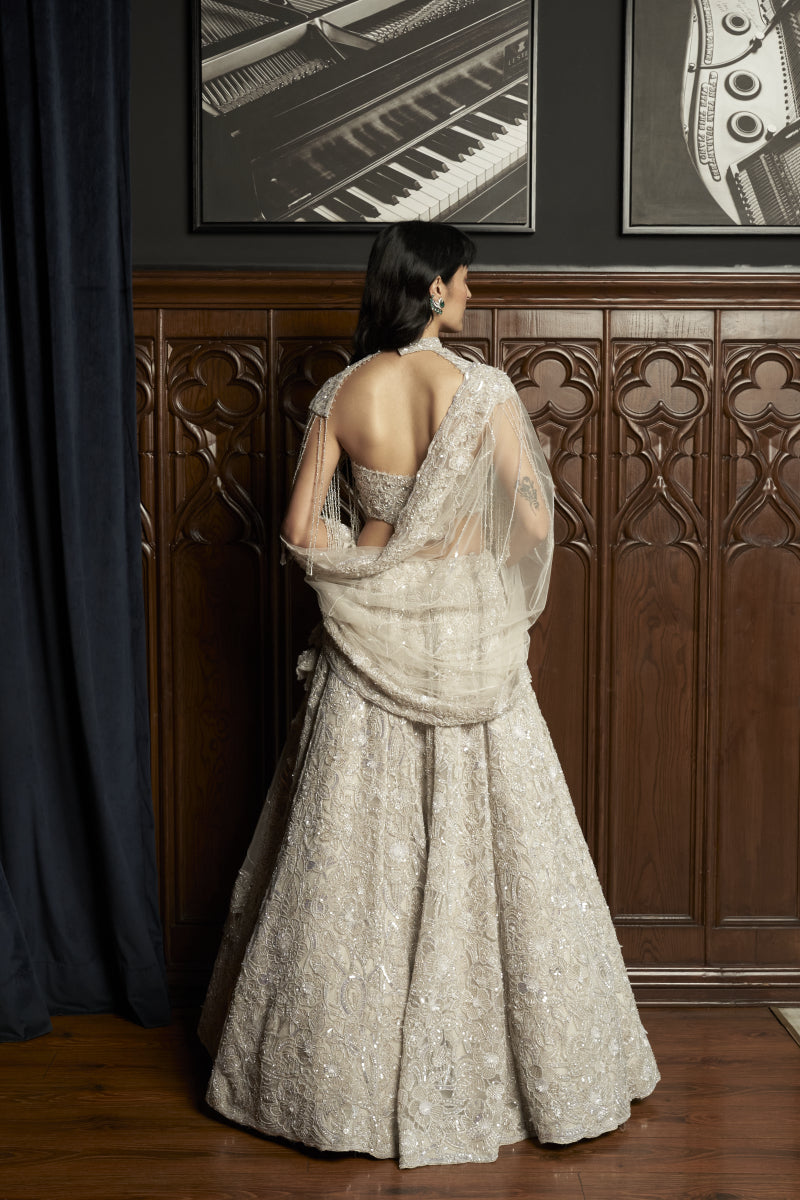 Grey Lehenga - Cape Set