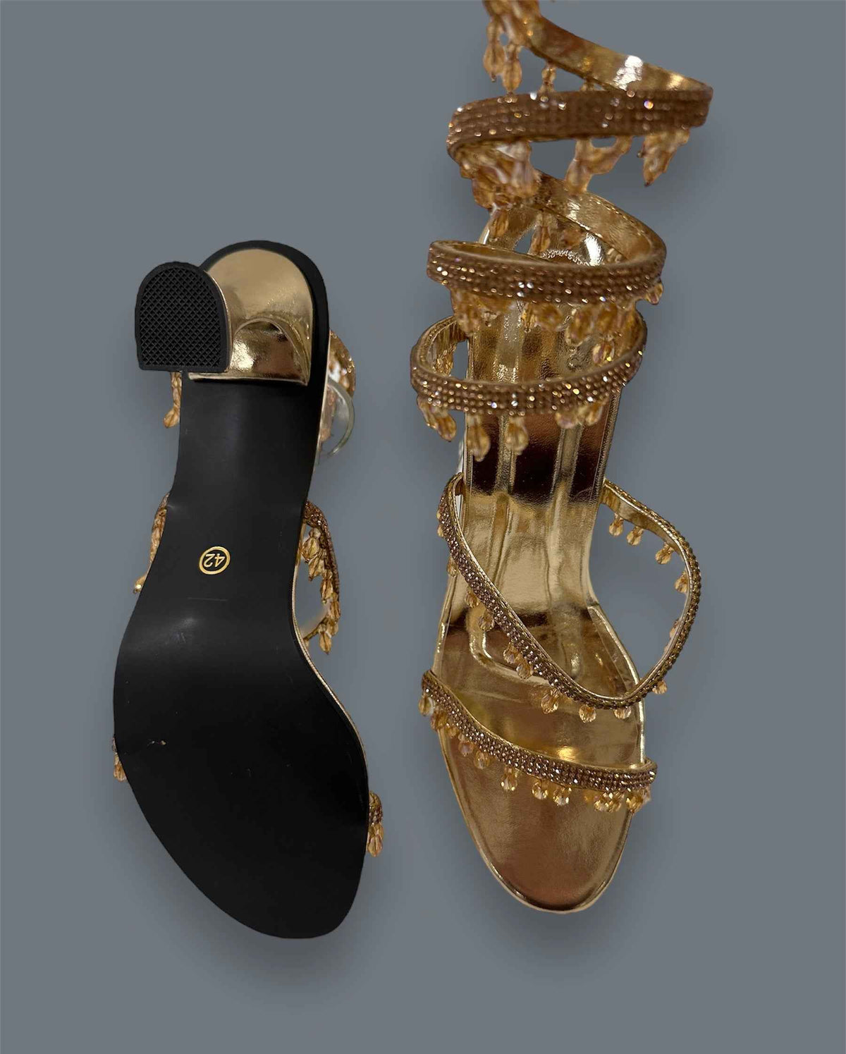 Richa Chadha Champagne Gold Spring with Emblishment Heel Sandal