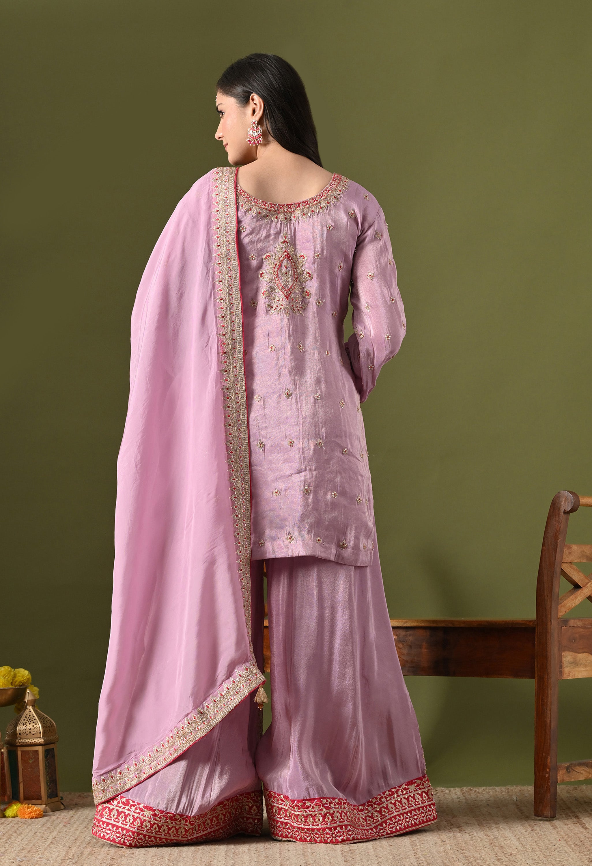 Purple Sharara Set