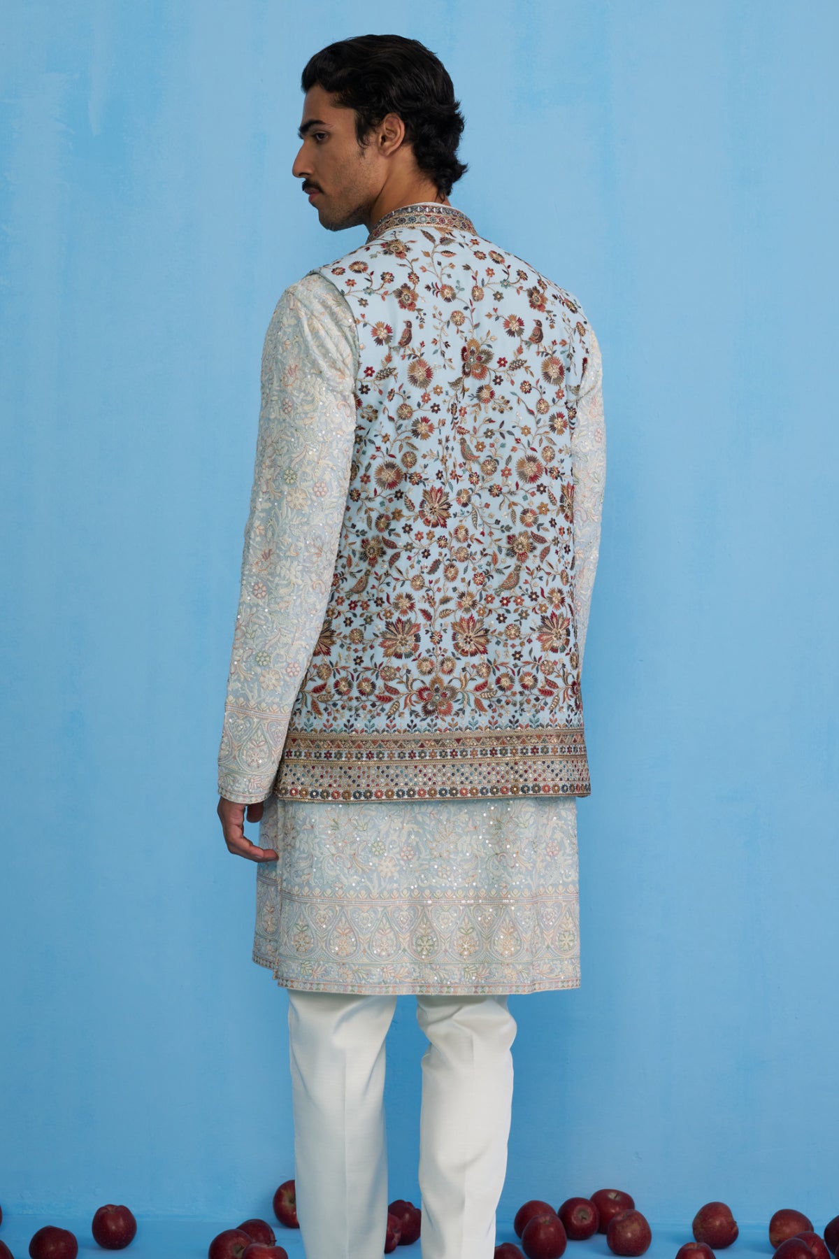 GULAB SKY KURTA JACKET SET