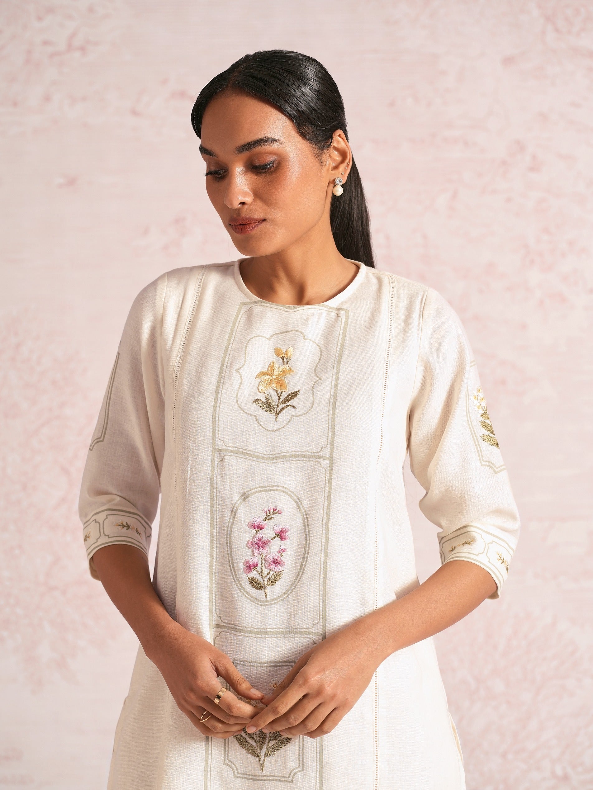 Garden Gallery Aria Kurta Set - Off White