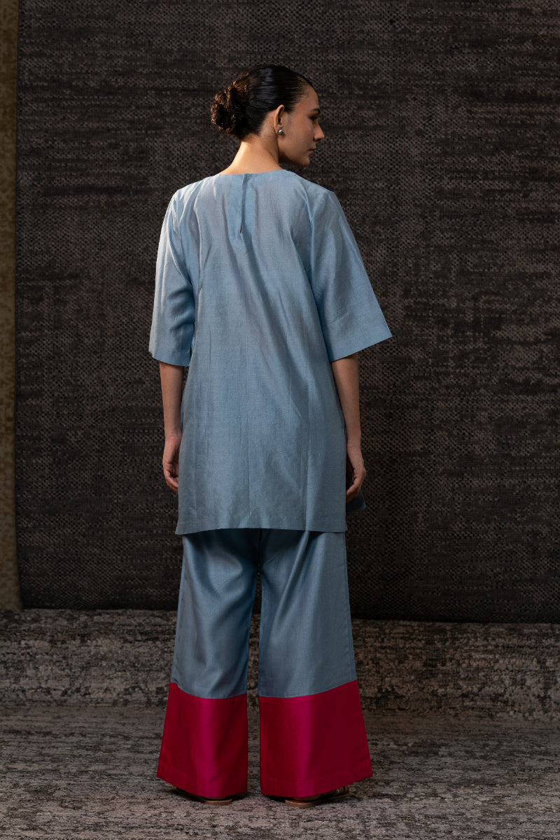 Gulnaar Floral CoordSet-Blue Pink
