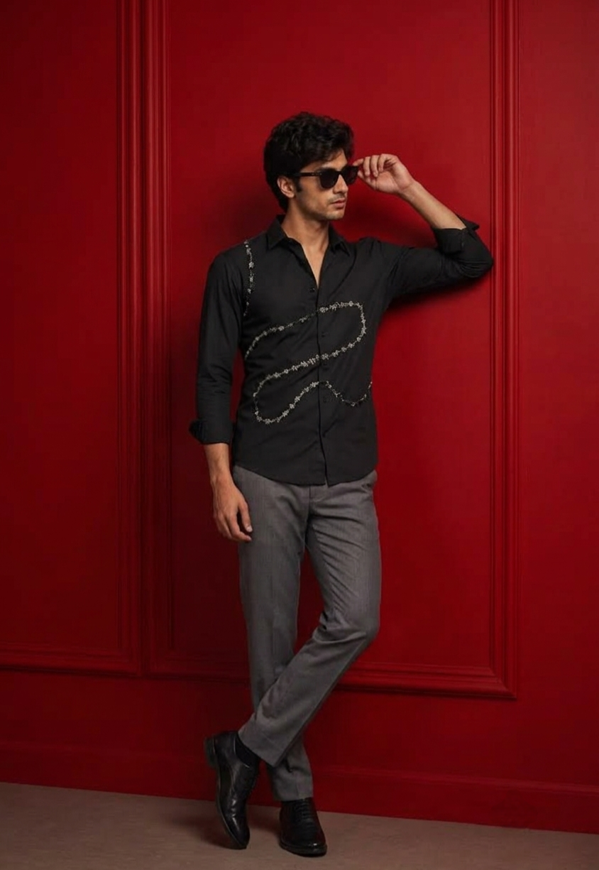 Black Wave Grey Shirt