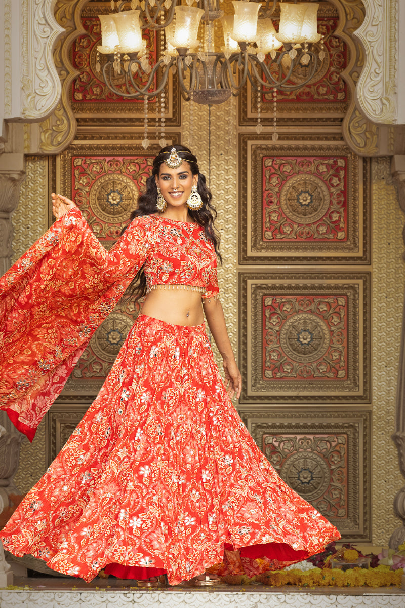 LEHENGA + BLOUSE + DUPATTA - HEER RED