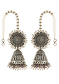 Load image into Gallery viewer, Amalka Pearl-Jade Jhumkas- front view
