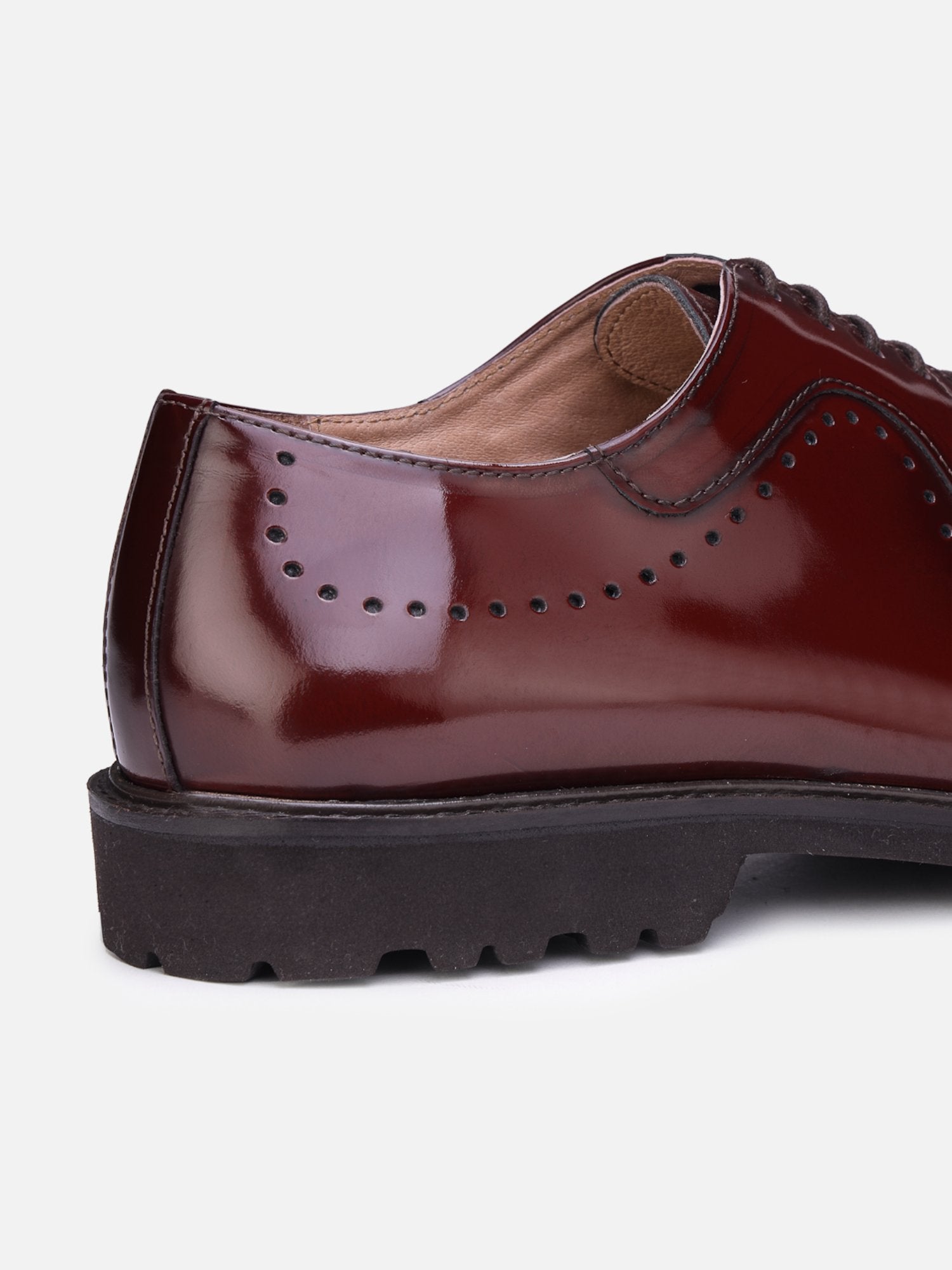 Hats Off Accessories Luxe Patent Genuine Leather Burgundy Oxford With Light Weight Flexible Sole