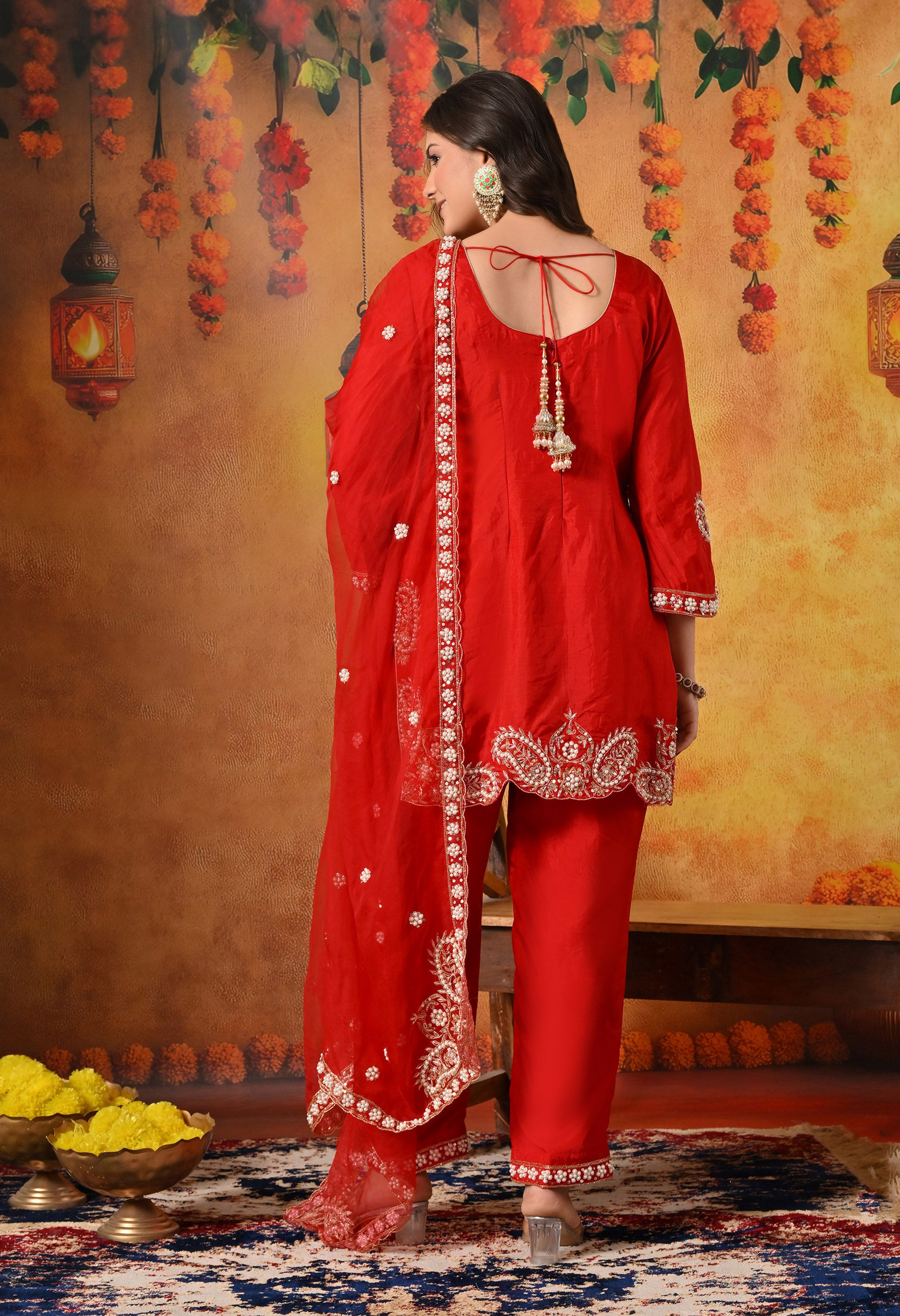 Red Kurta Set Set