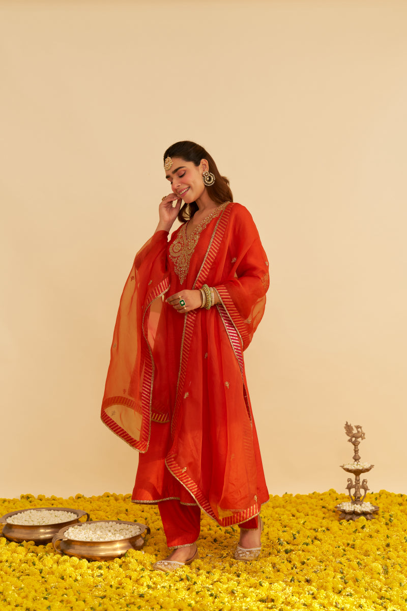 Haayat-Long Kaftan With Salwar And Dupatta