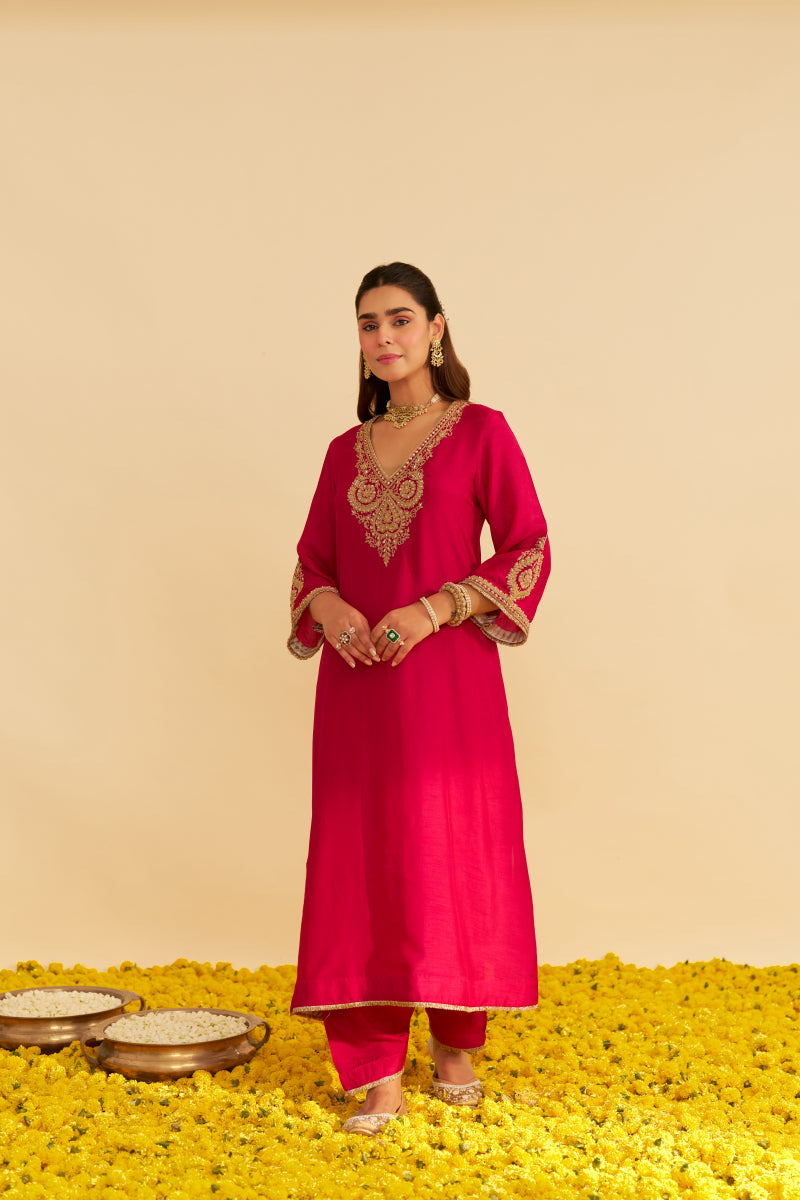 Haayat-Long Kaftan With Salwar And Dupatta