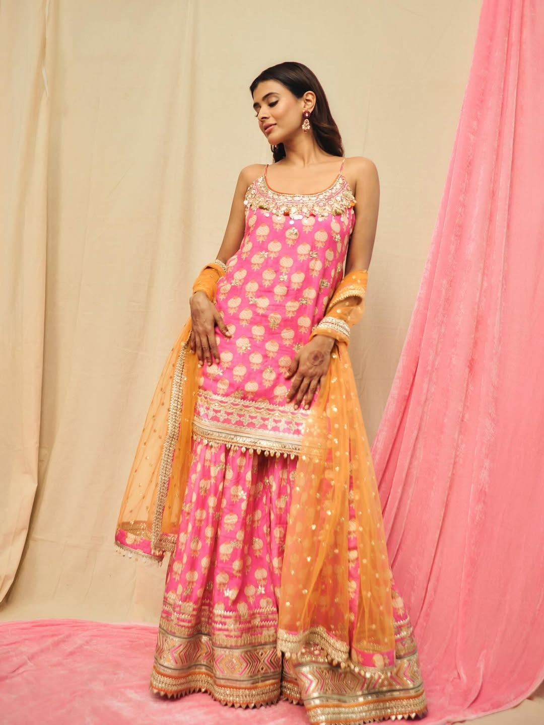 Hebah Patel in Ravina Strappy Sharara Set