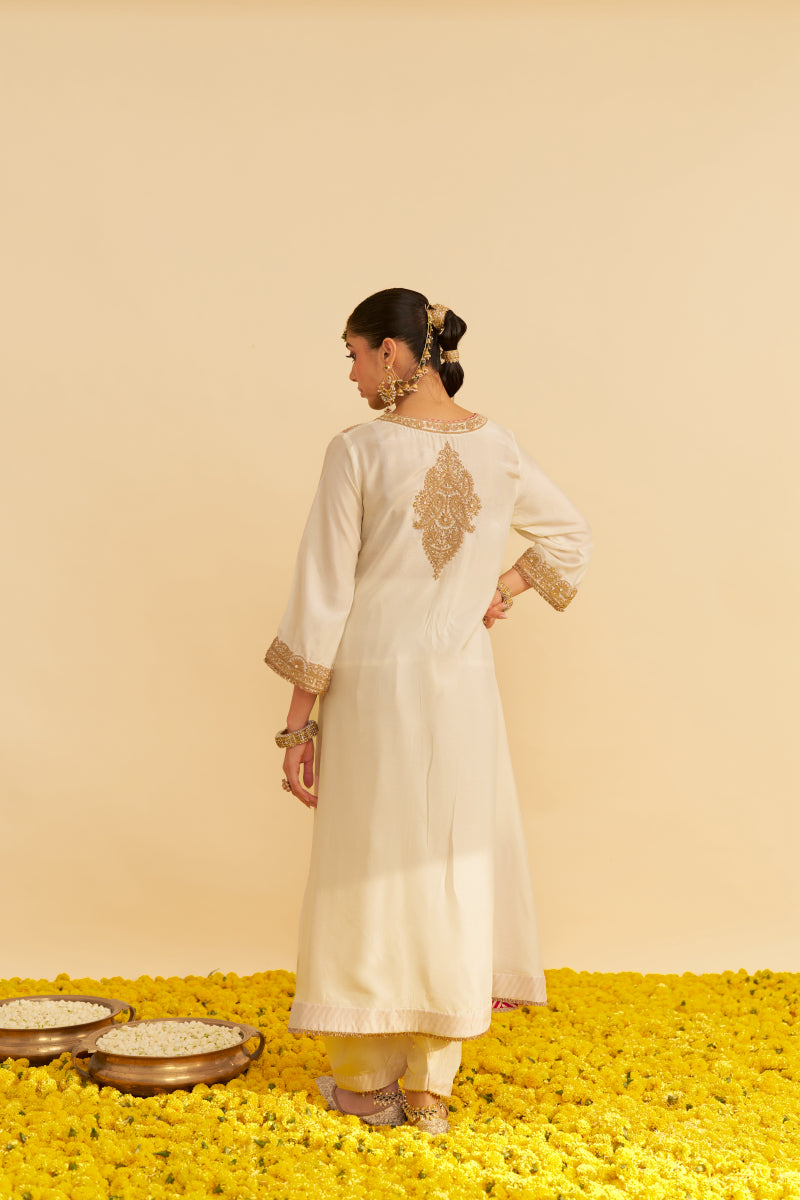 Hiba-Long Kaftan With Salwar And Dupatta