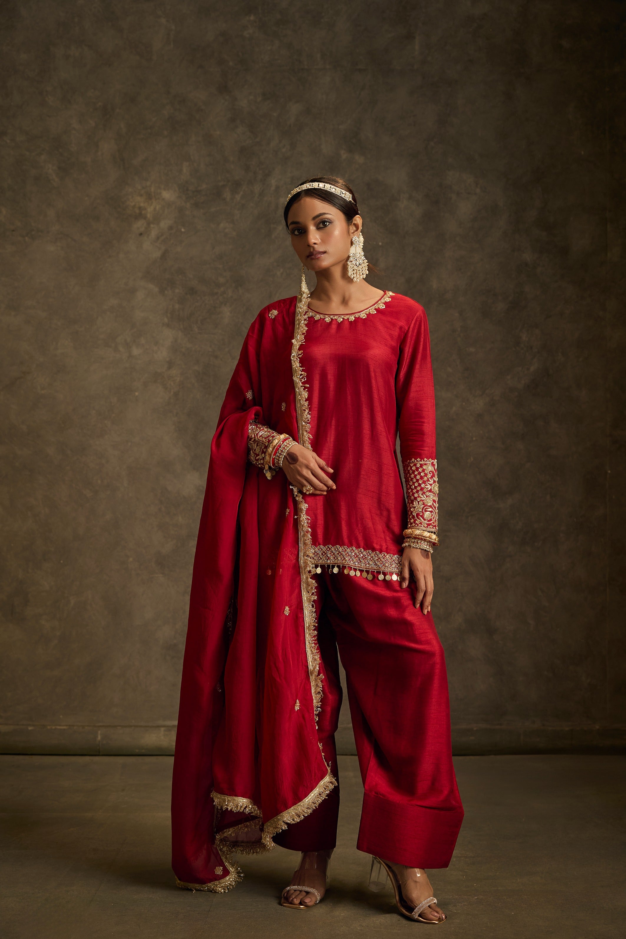 Mehrin -Red Hand Embriodered kurta Set