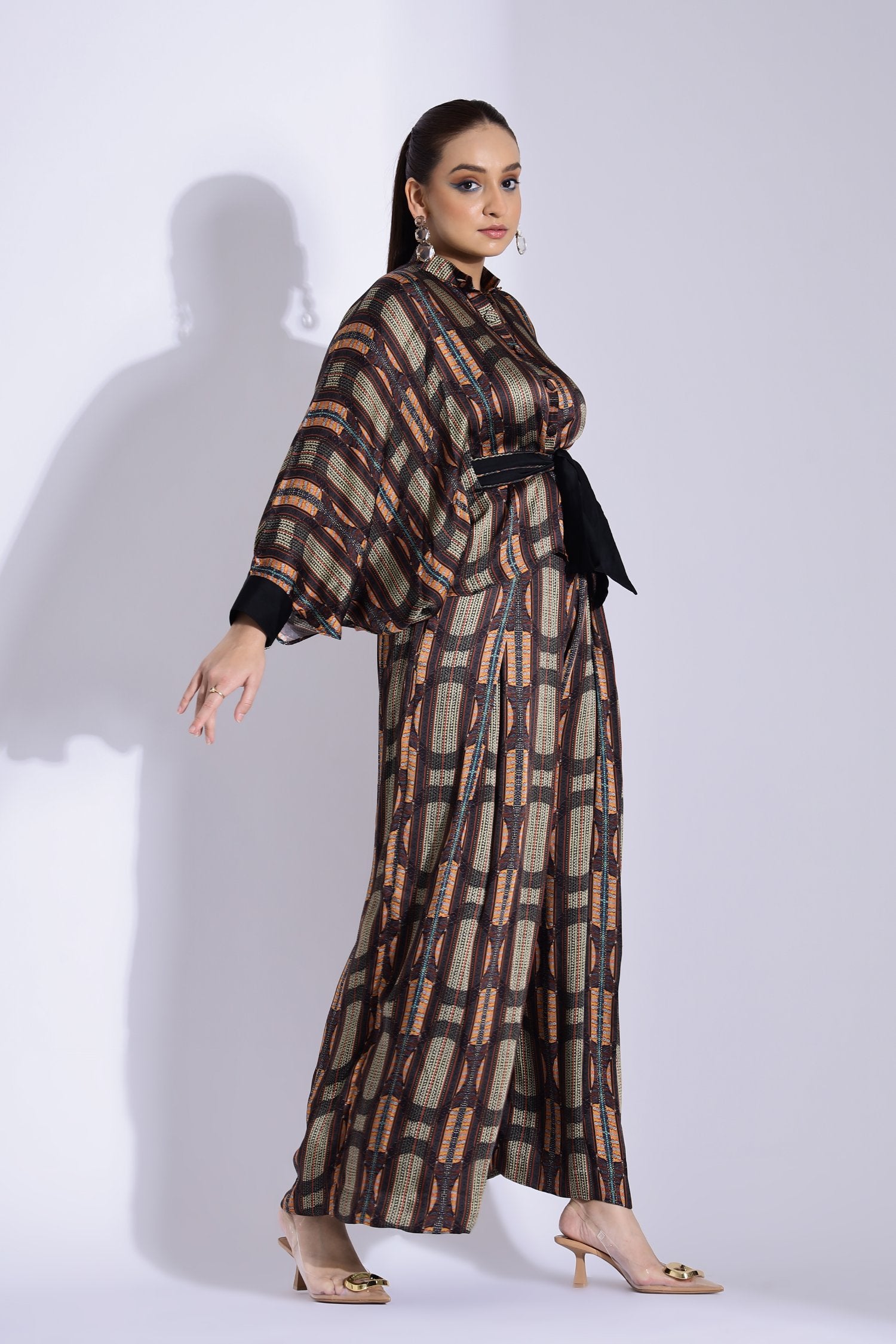 Kimono Shirt And Pleated Pants