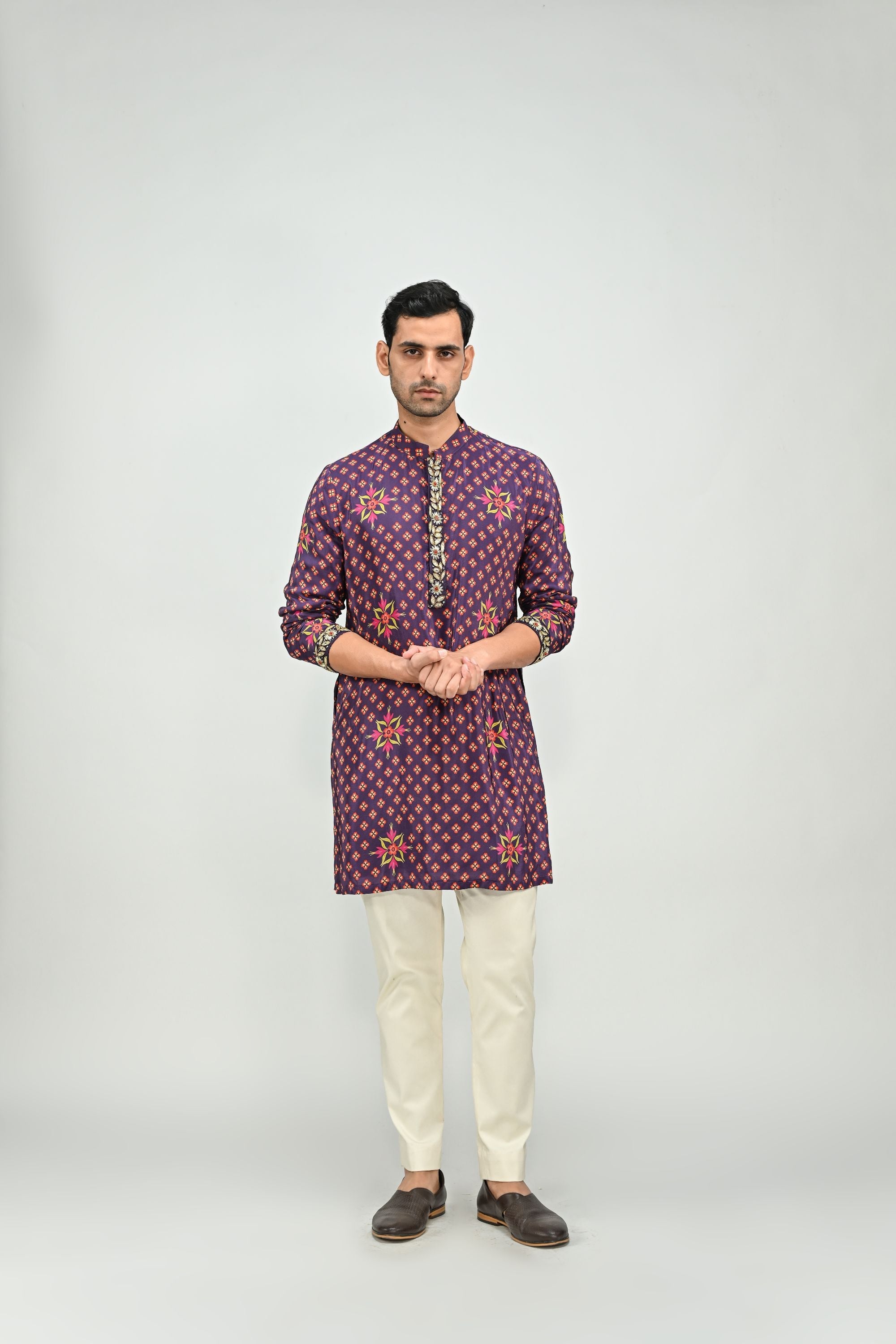 Plum Short Kurta Set