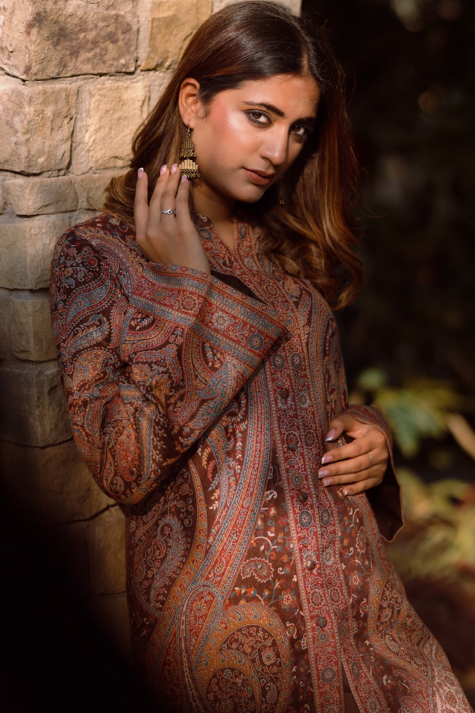 Brown Kaani Set- Inching India