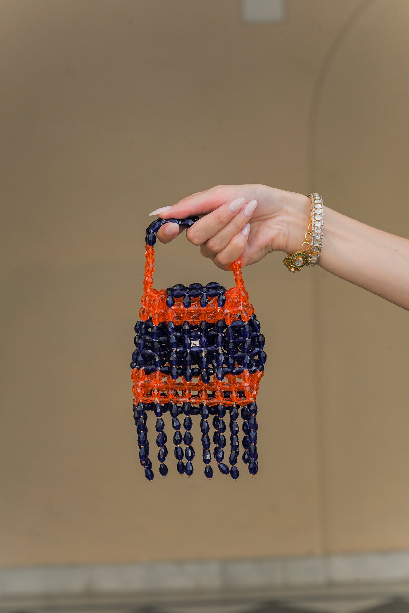AMBER BLOOM CRYSTAL TASSEL POTLI