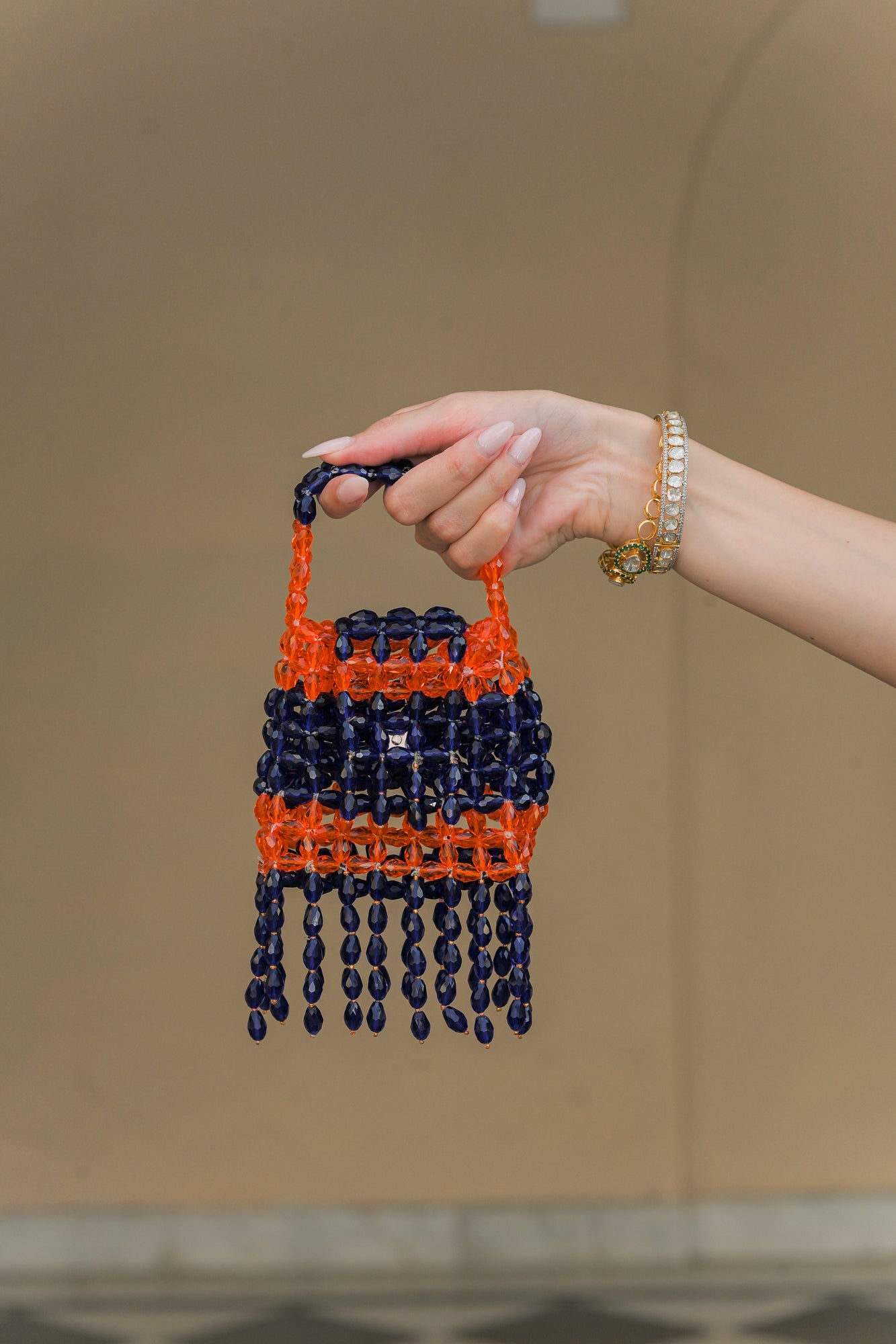 AMBER BLOOM CRYSTAL TASSEL POTLI