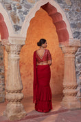Load image into Gallery viewer, Lok Rang Utsav Saree With Embroidered Blouse And Belt
