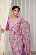 Load image into Gallery viewer, Bagicha lavender saree set of 2
