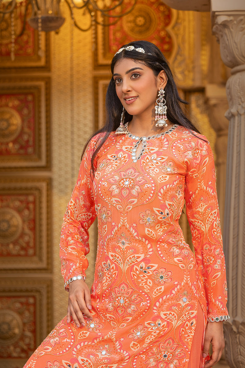 KURTA + PANT + DUPATTA - INDU ORANGE
