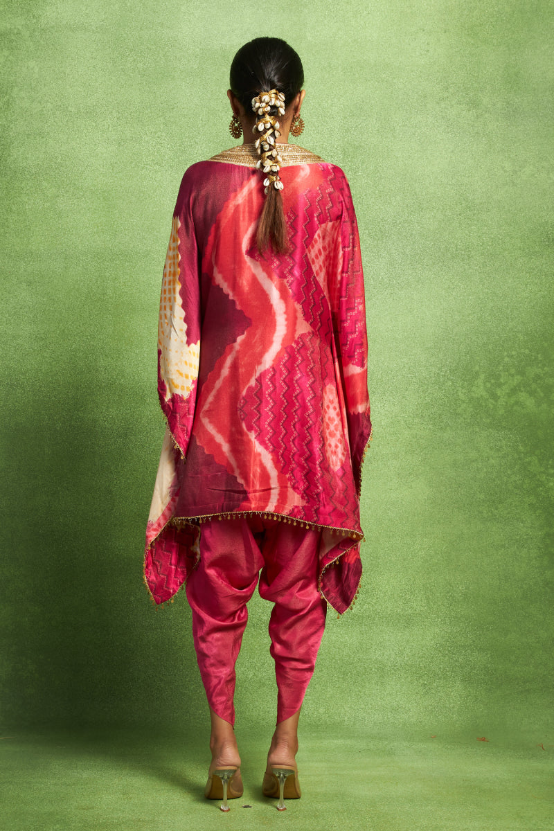 Pink Hand Embroidered Dhoti Pant Set