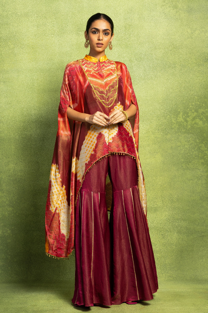 Embroidered Kaftan Top Set