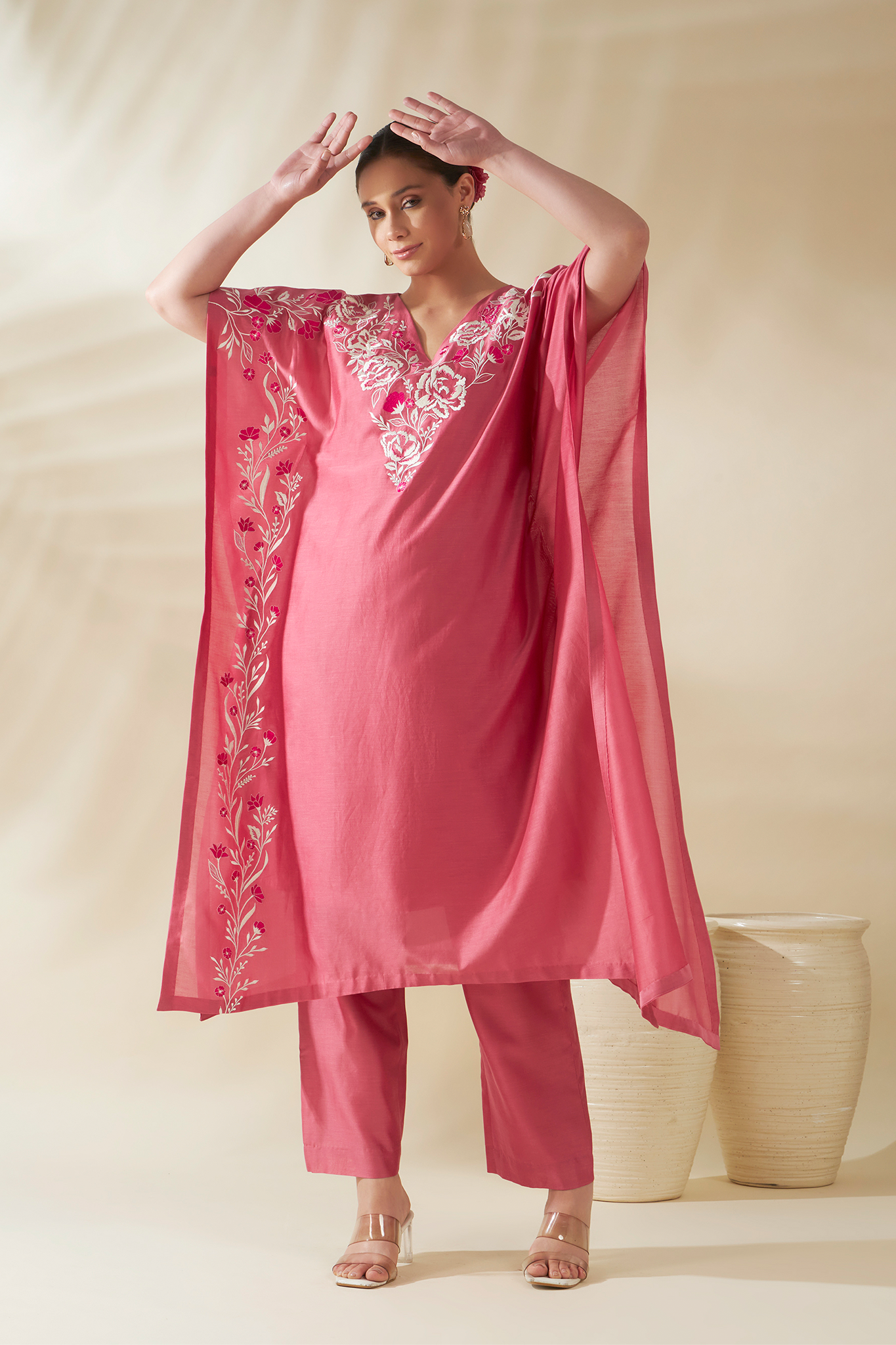 ORIGANI Pink Maira Kaftan Set