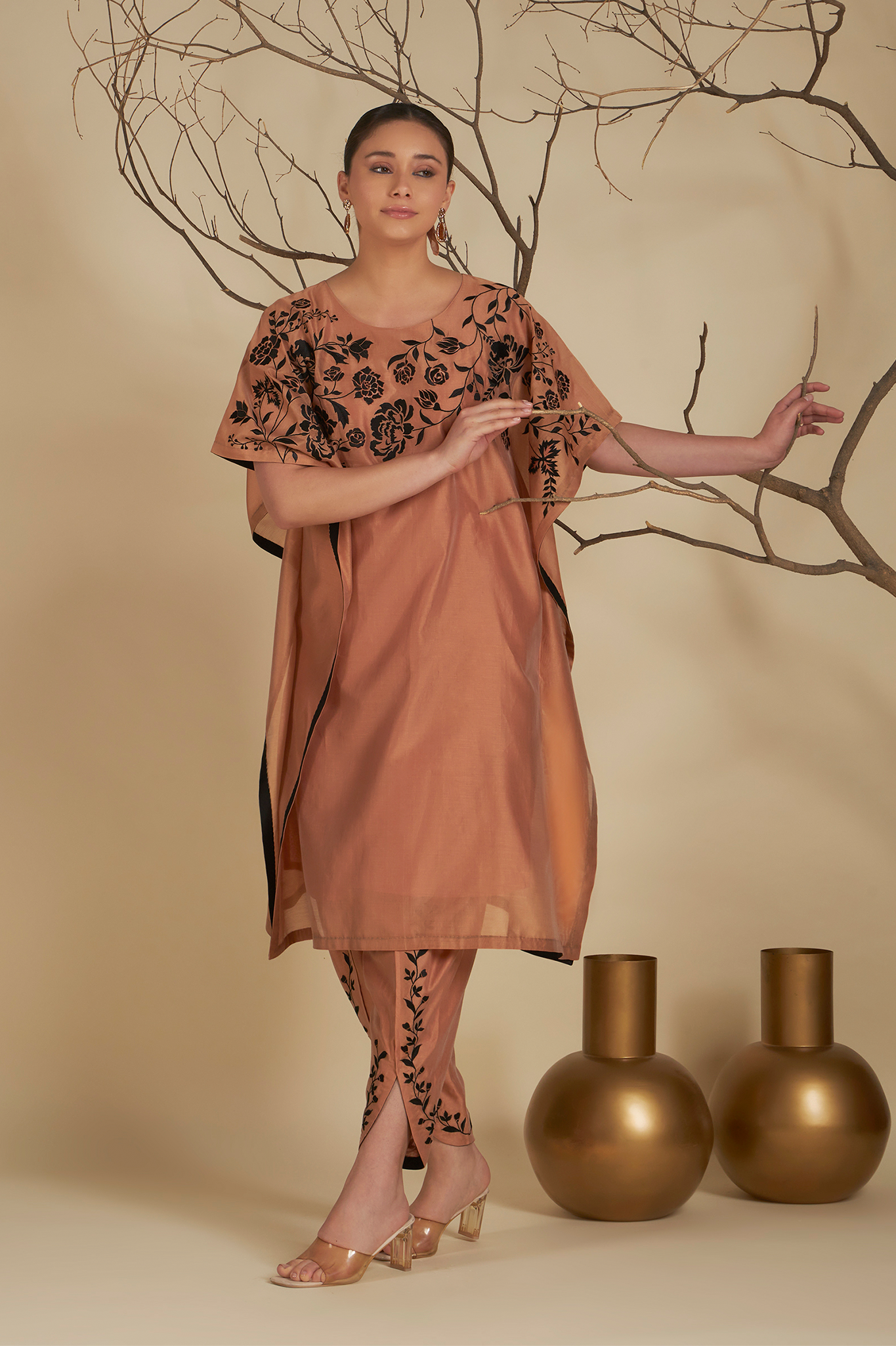 ORIGANI Peach Nysa Kaftan Set