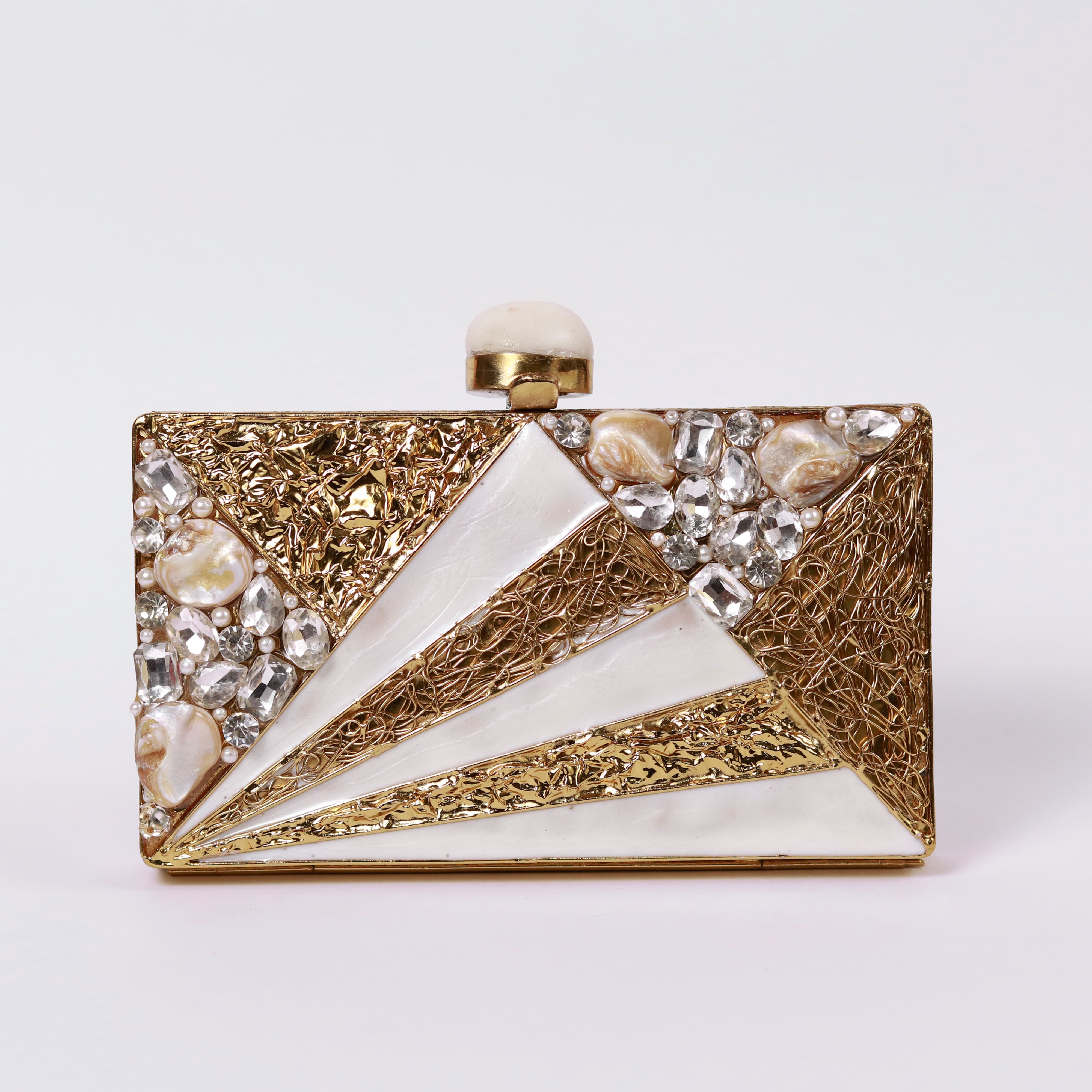 THE TAN CLAN Iqra Embellished Mother of Pearl Clutch