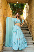 Load image into Gallery viewer, Dusty Teal Kali Lehenga
