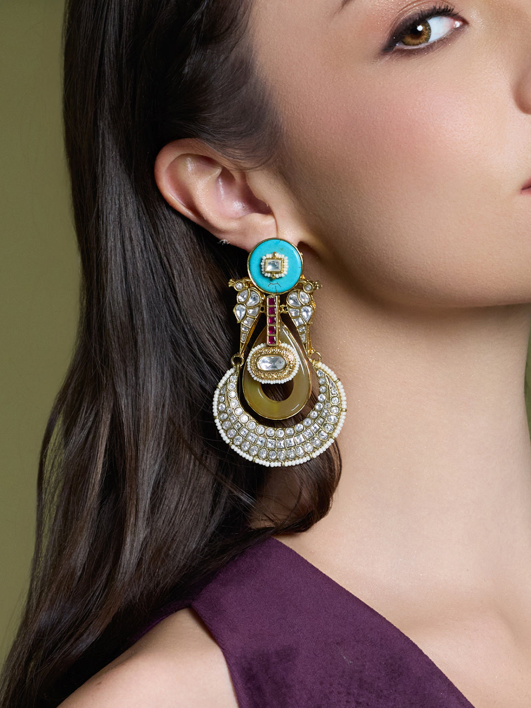 Aura Turquoise Stud Chandbalis