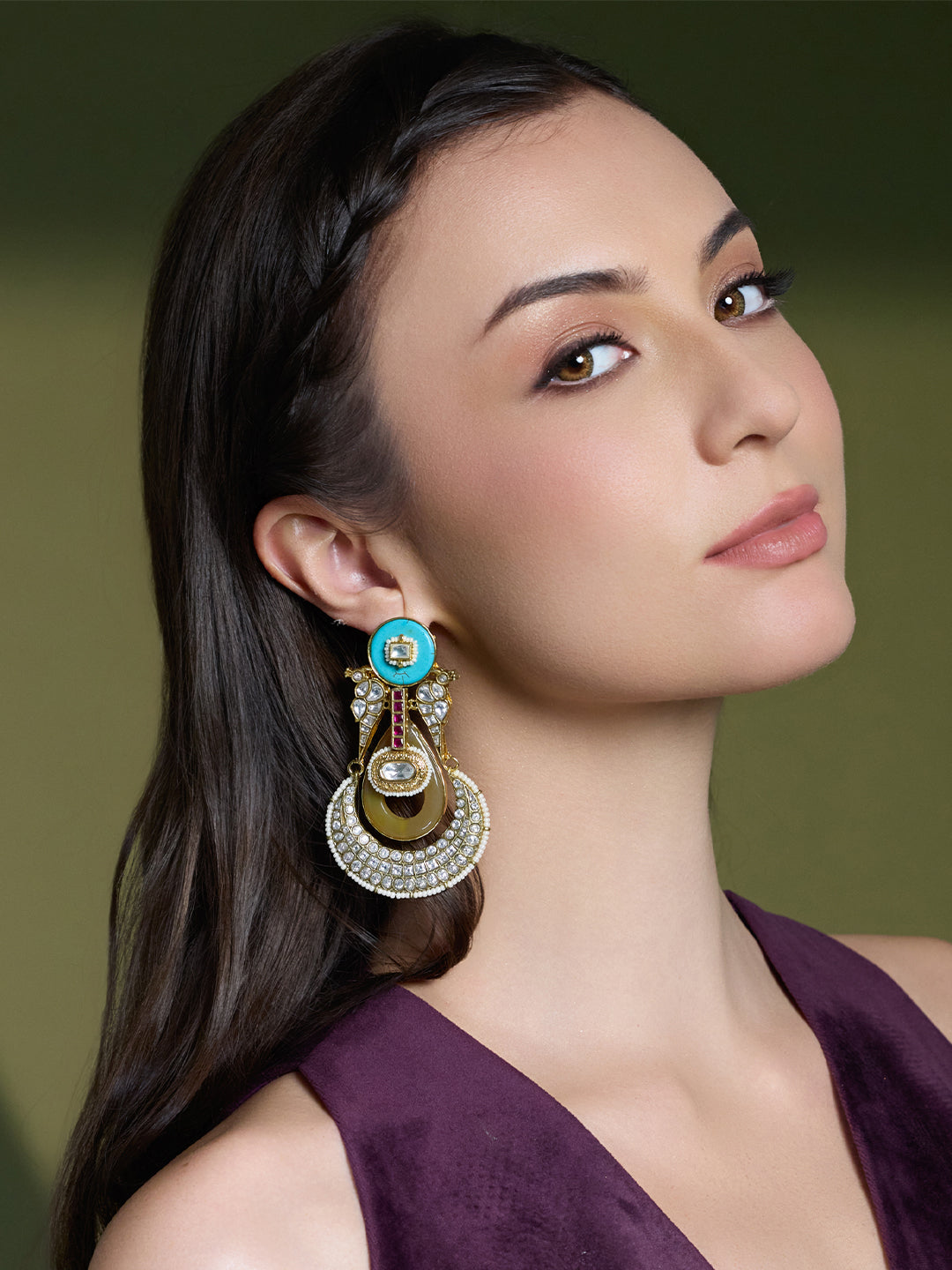 Aura Turquoise Stud Chandbalis