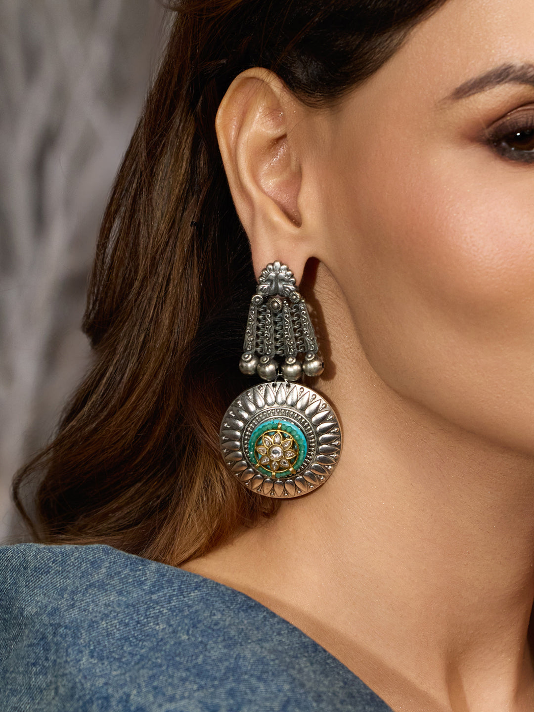 Bold Heritage Oxidized Earrings