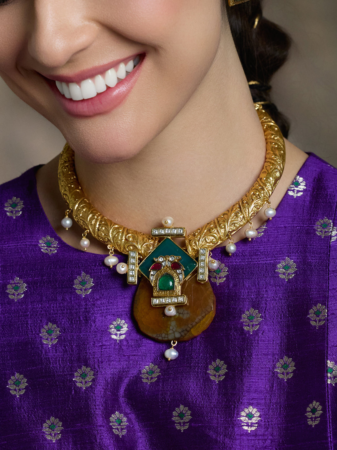 Antique Temple Pendant Necklace