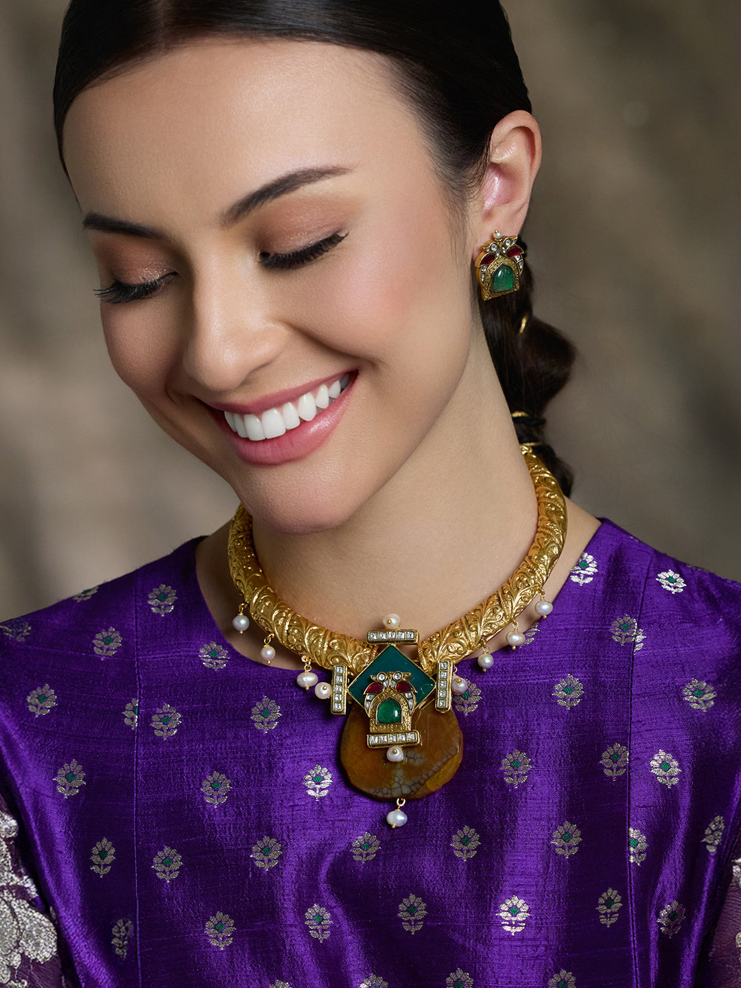 Antique Temple Pendant Necklace