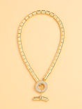Load image into Gallery viewer, Toggle lock gold train necklace
