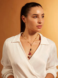Load image into Gallery viewer, Red Gold Lariat Necklace
