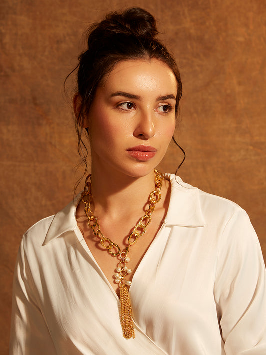 Link Chain Lariat Necklace