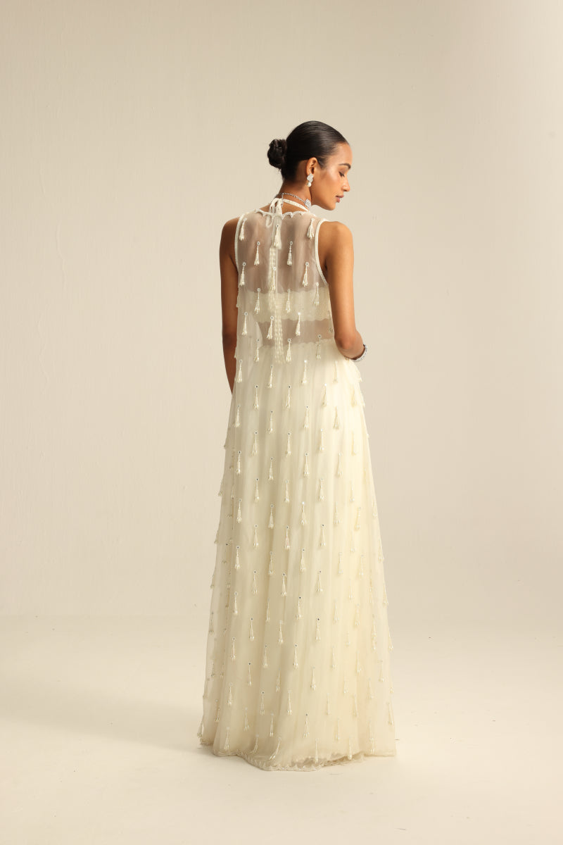 Off White Jacket Pearl and Mirror Jacket Set