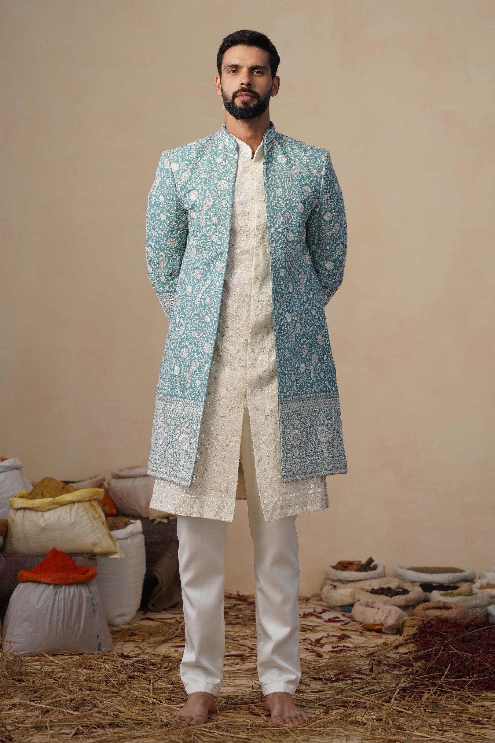 JAHAN SKYBLUE INDOWESTERN SET