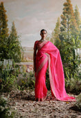 Load image into Gallery viewer, Hot Pink Organza Saree Set
