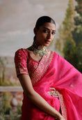 Load image into Gallery viewer, Hot Pink Organza Saree Set
