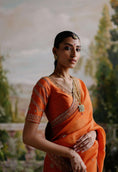 Load image into Gallery viewer, Rust orange saree set
