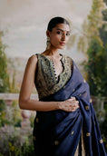 Load image into Gallery viewer, Navy Blue Saree set
