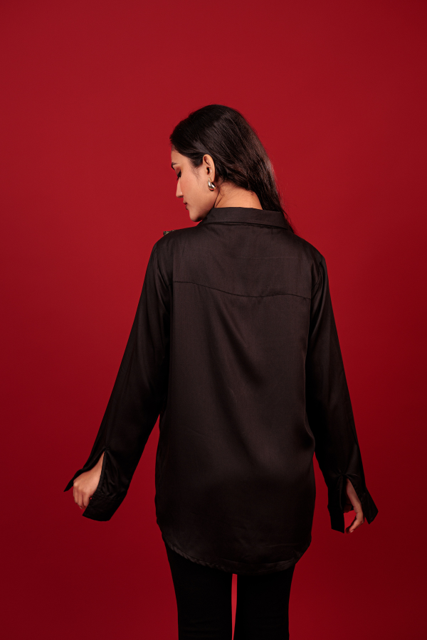 Noir Gold Drape Shirt