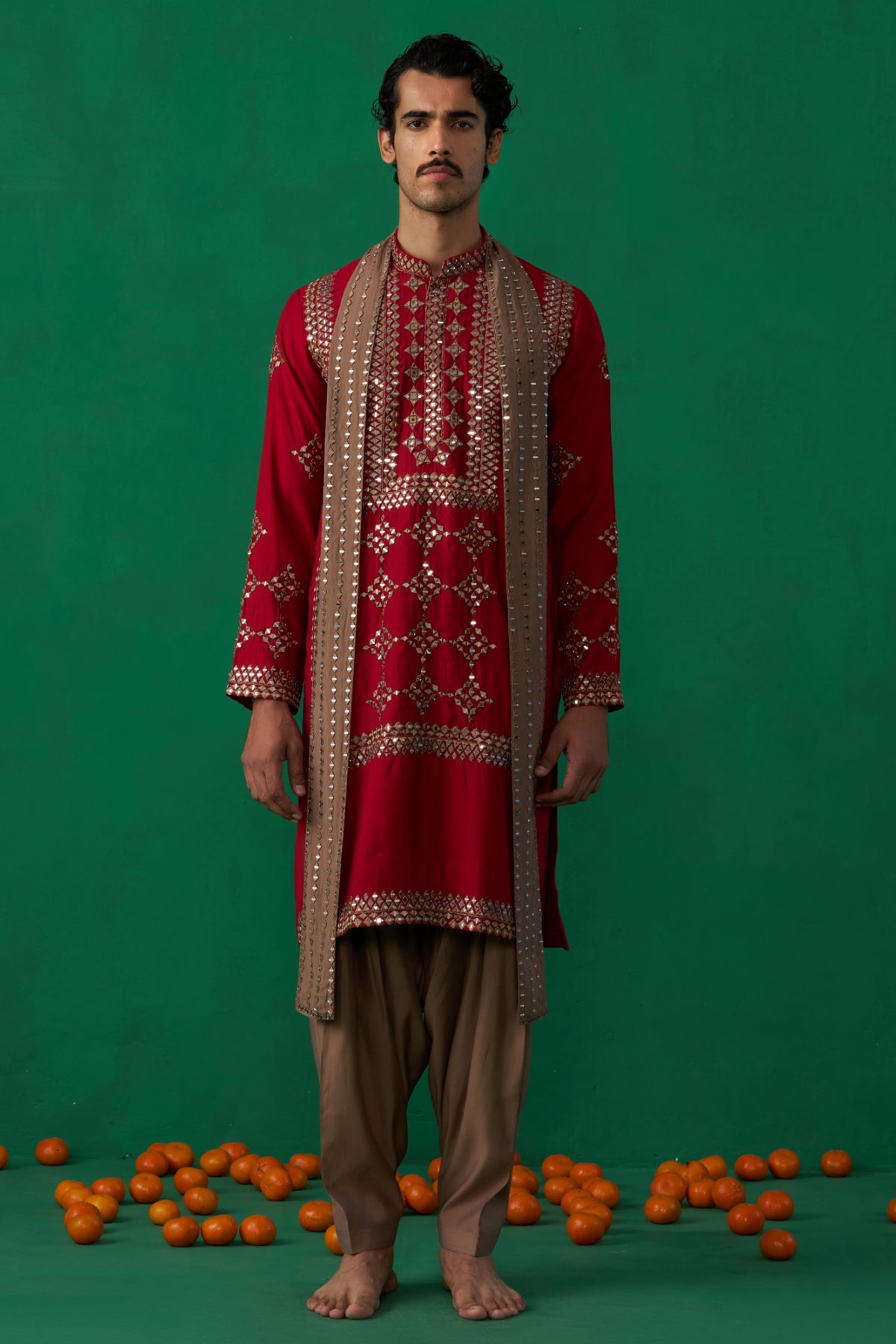 DARPAN RED KURTA SET
