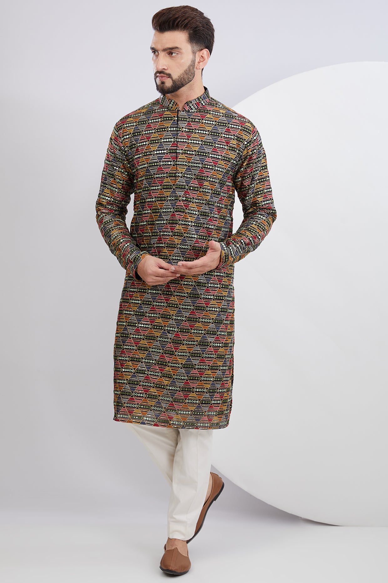 Multi Embroidered Kurta