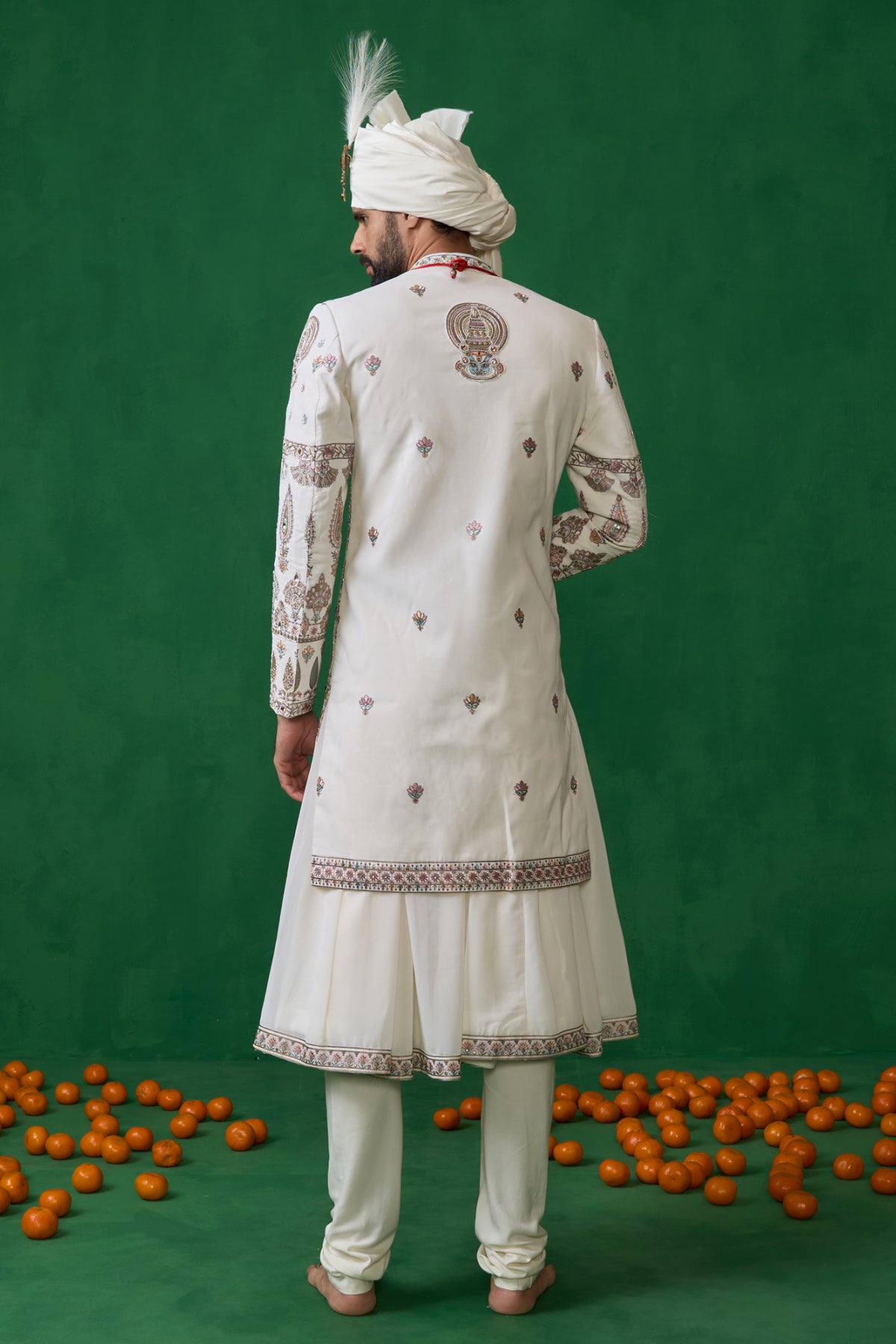 KATHAKALI BEIGE SHERWANI SET
