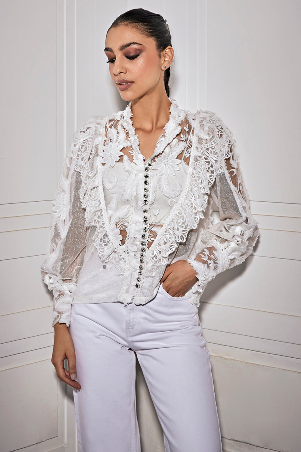 OFF-WHITE 3D FLOWER SHIRT