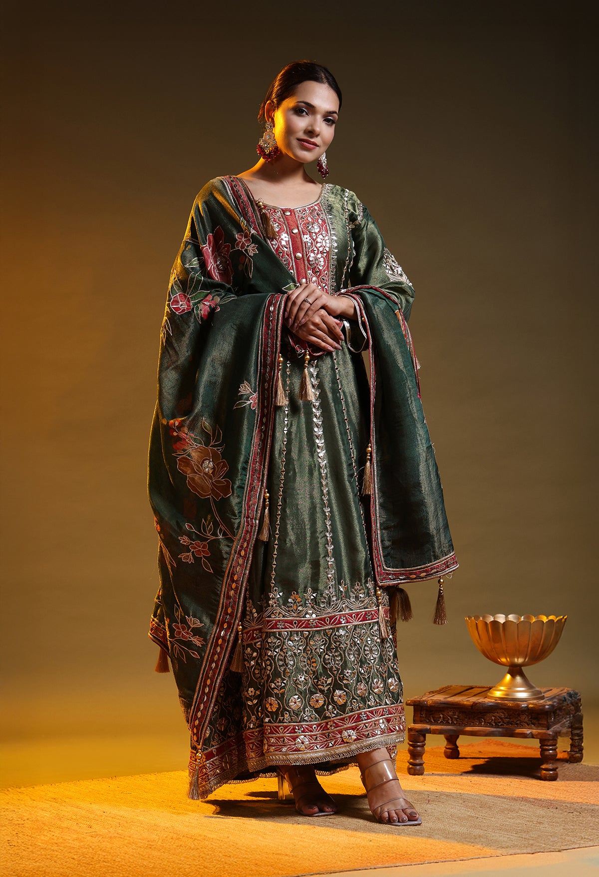 Green Anarkali Set